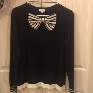 Crown and Ivy navy bow sweater